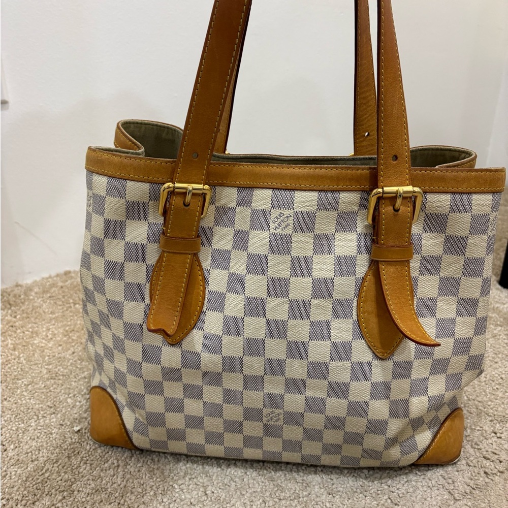 Louis Vuitton Hampstead MM tote bag in Damier Azur - AUTHENTIC - Picture 2 of 15